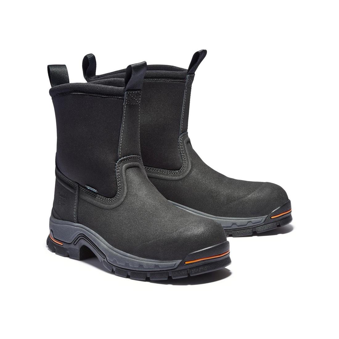 Stockdale Alloy-Toe Waterproof Pull-On Work Boot Black - Image 7