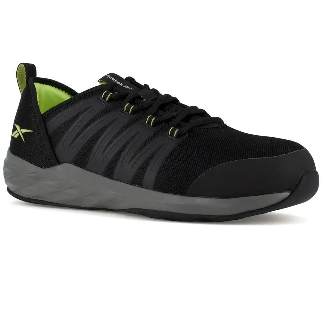 Astroride Steel-Toe Athletic Work Shoe Black/Neon Green - Image 2