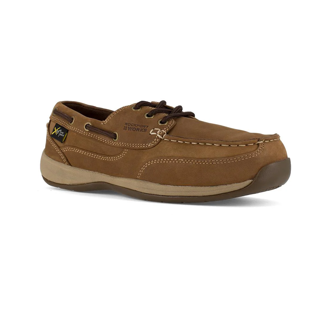 Sailing Club Steel-Toe Int Metgaurd Slip On Work Shoe Brown - Image 2