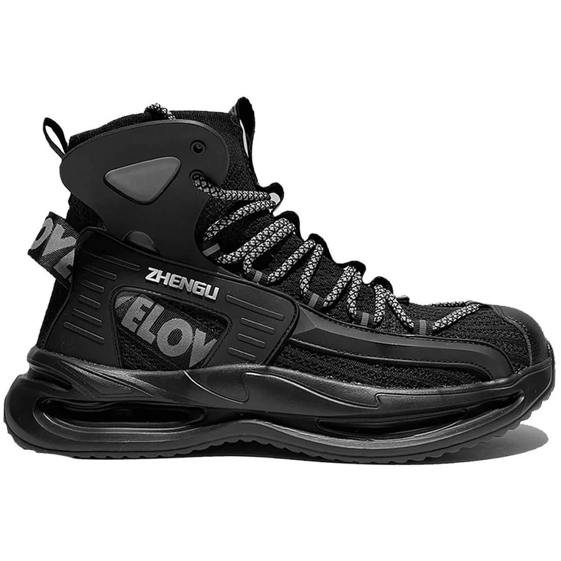 Zhengu Steel Toe Athletic Mid Safety Boots Black 8819