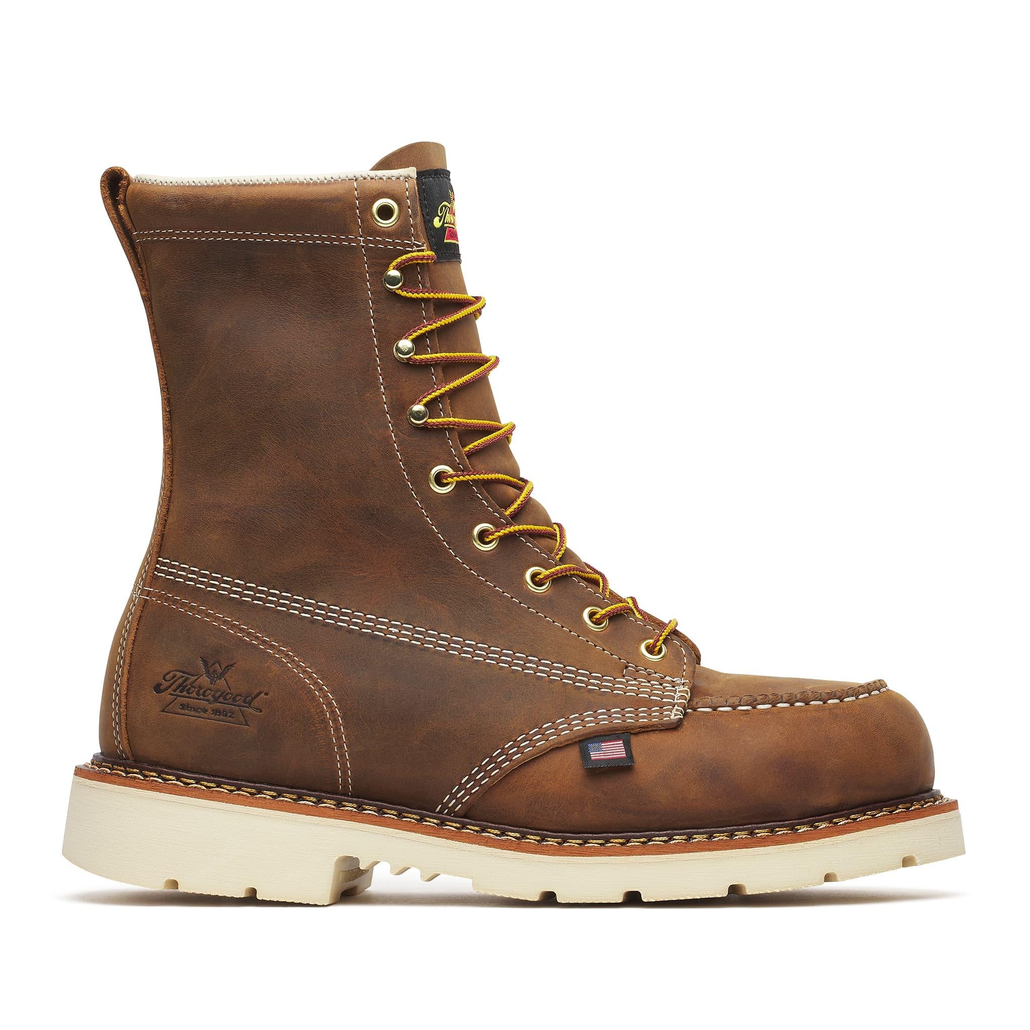 American Heritage 8" Steel-Toe Moc Toe Boot Maxwear 90 Trail Crazy Horse