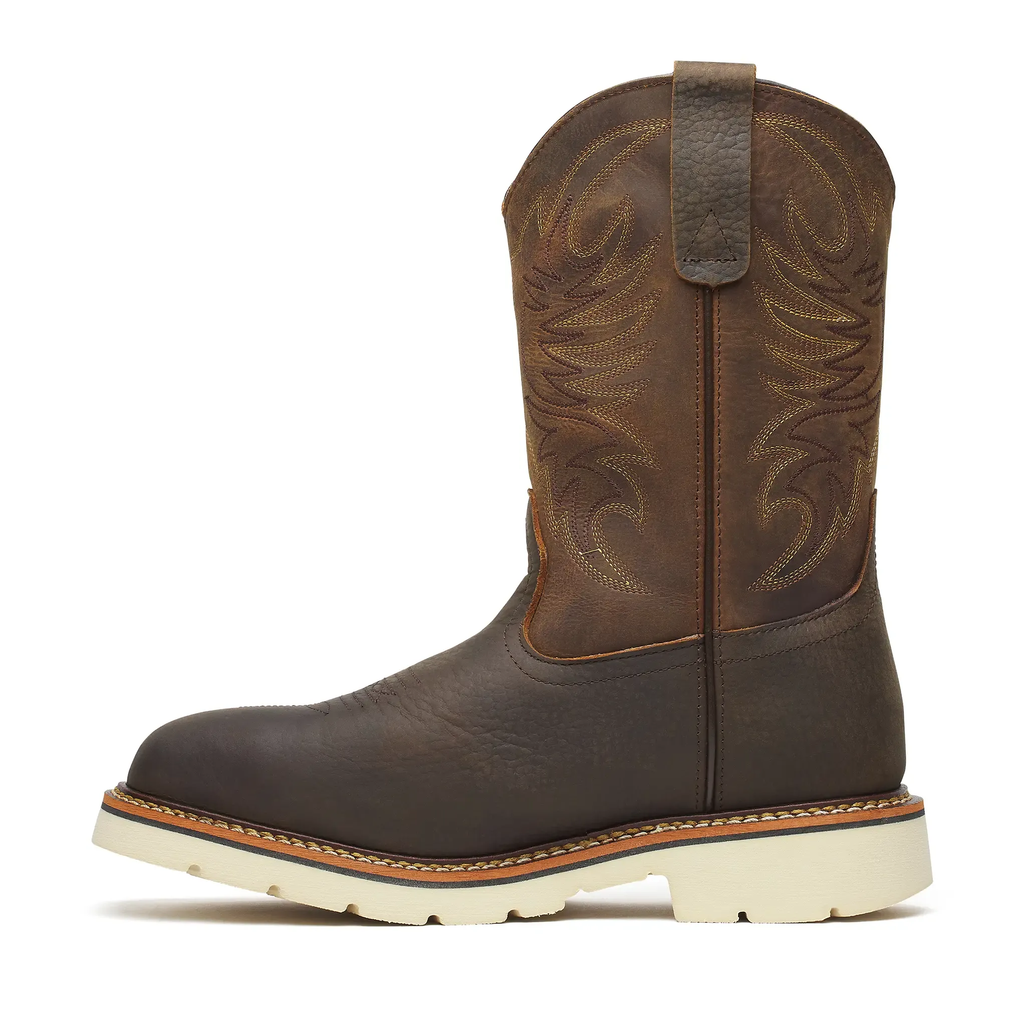 Square Toe WGTN 11" Steel Toe Pebble Bottom Boot Crazy Horse Black - Image 5