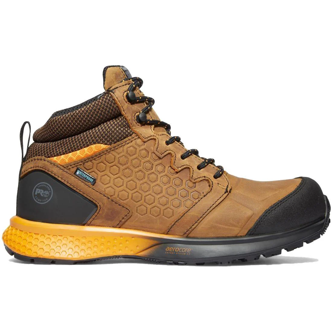Reaxion Composite-Toe Waterproof Work Boot Brown/Orange