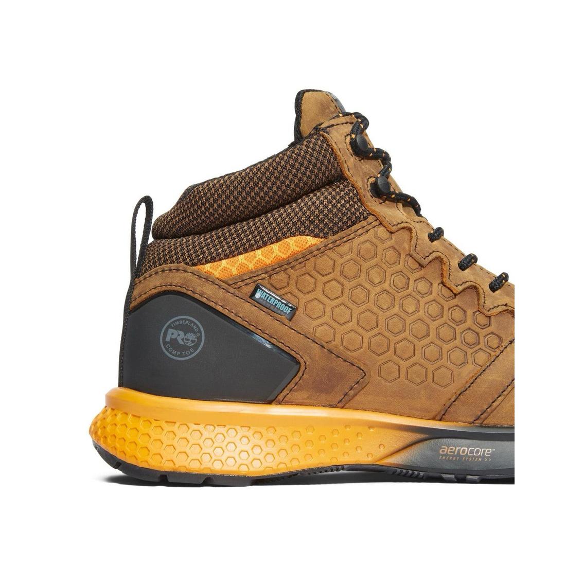 Reaxion Composite-Toe Waterproof Work Boot Brown/Orange - Image 7