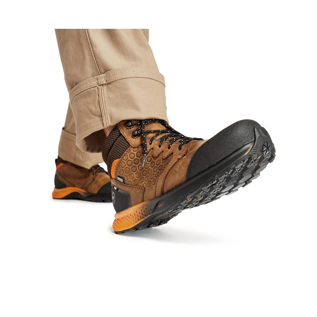 Reaxion Composite-Toe Waterproof Work Boot Brown/Orange - Image 9