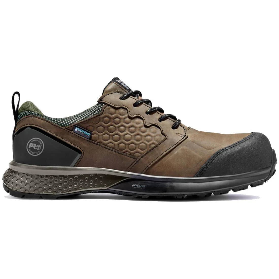 Reaxion Composite-Toe Waterproof Work Shoe Brown