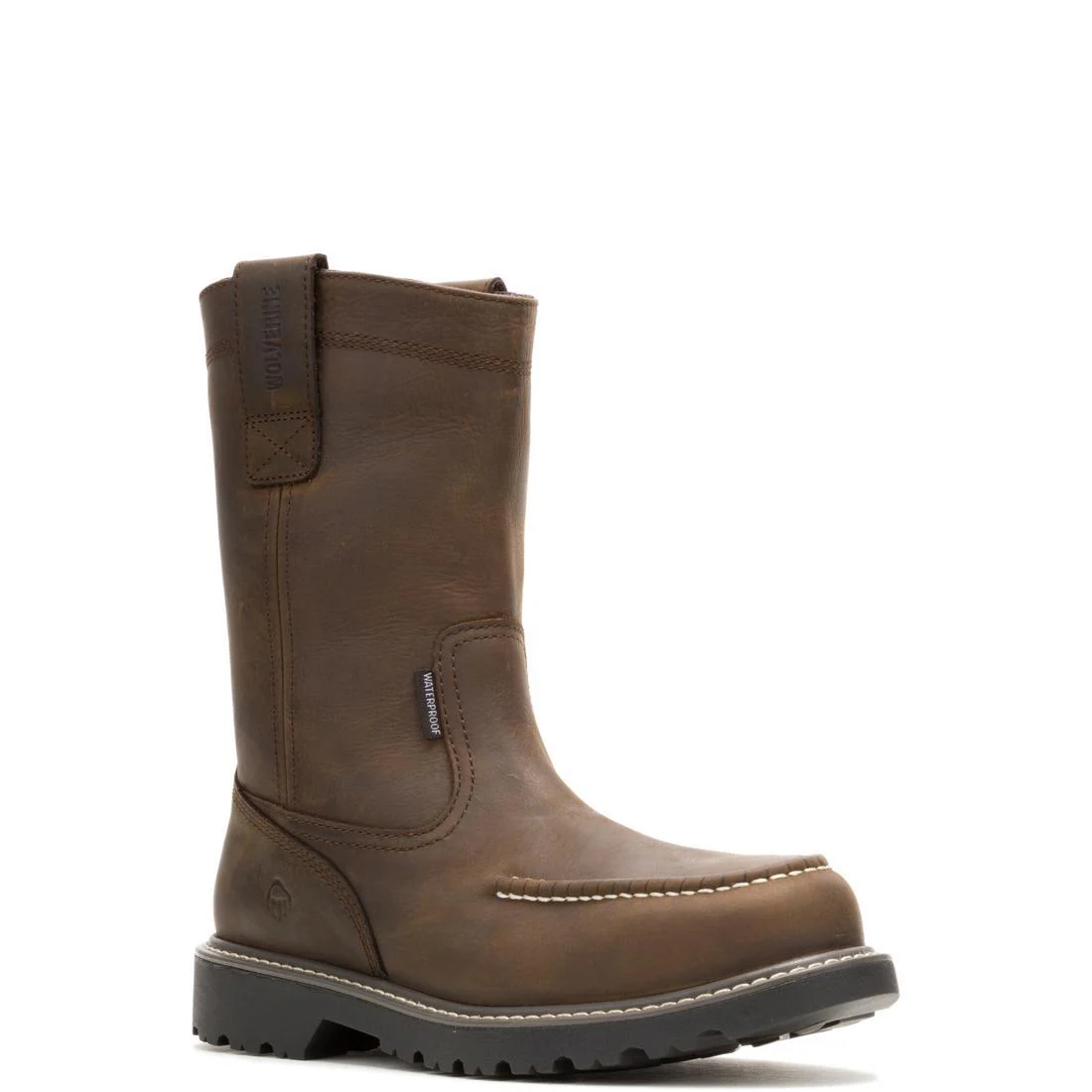 Floorhand Moc-Toe Waterproof Steel-Toe Pull-On Work Boot Coffee - Image 2