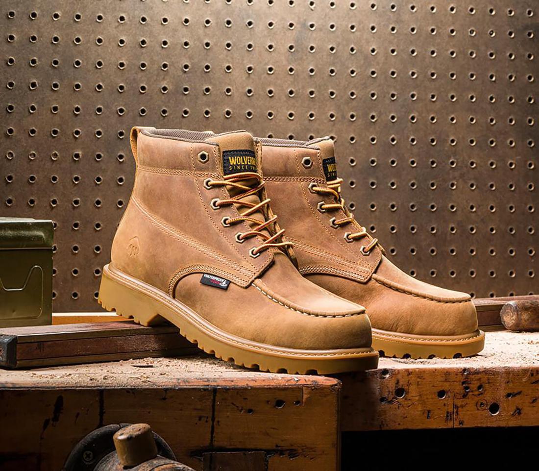 Floorhand Moc-Toe 6" Steel-Toe Waterproof Work Boot Tan - Image 6