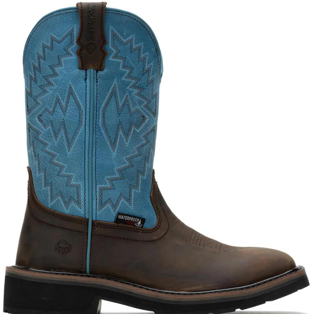Rancher Arrow Women's Steel-Toe Pull-On Wellington WP Work Boot Blue