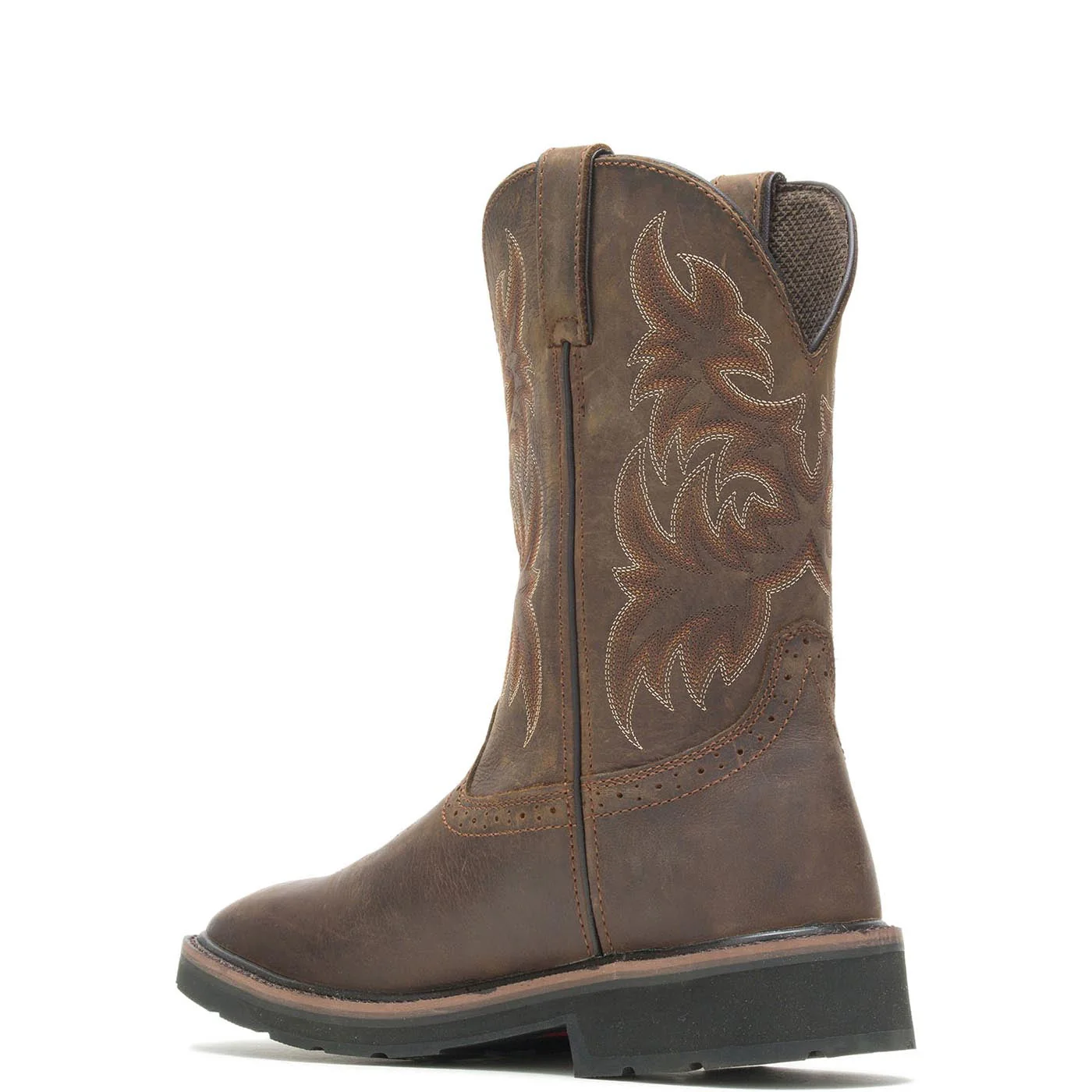 Rancher Soft-Toe Pull-On Wellington Square Toe Work Boot Dark Brown/rust - Image 3