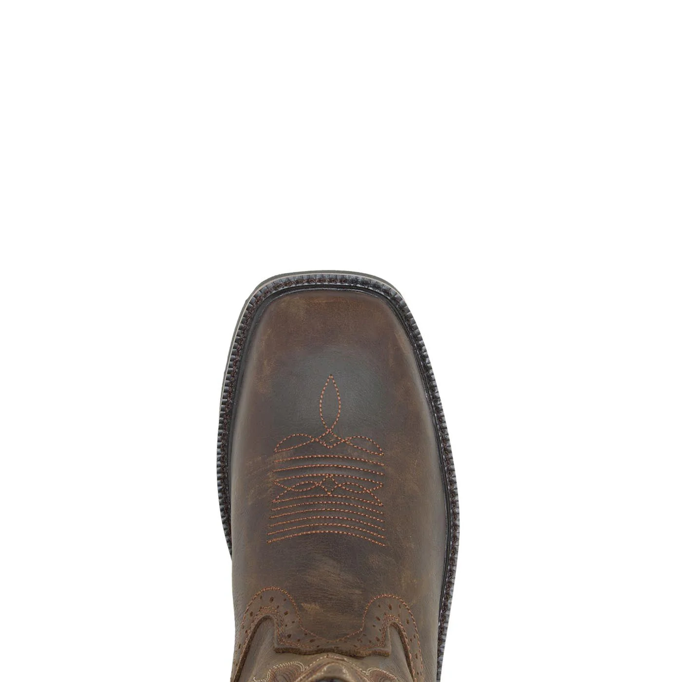 Rancher Soft-Toe Pull-On Wellington Square Toe Work Boot Dark Brown/rust - Image 5