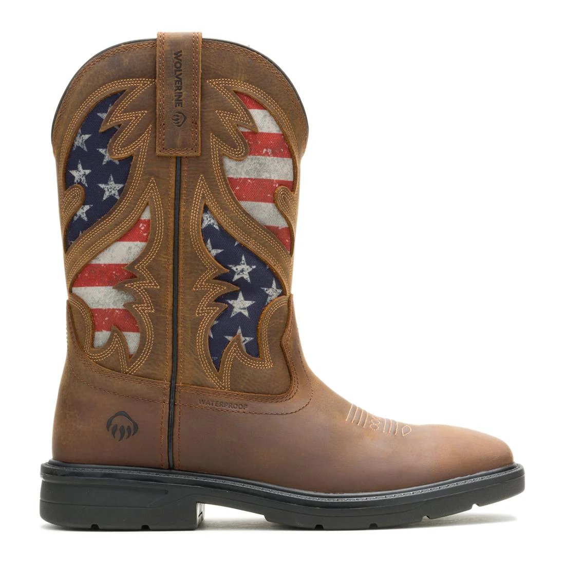 Rancher Flag WP Soft-Toe Pull-On Wellington Work Boot Brown