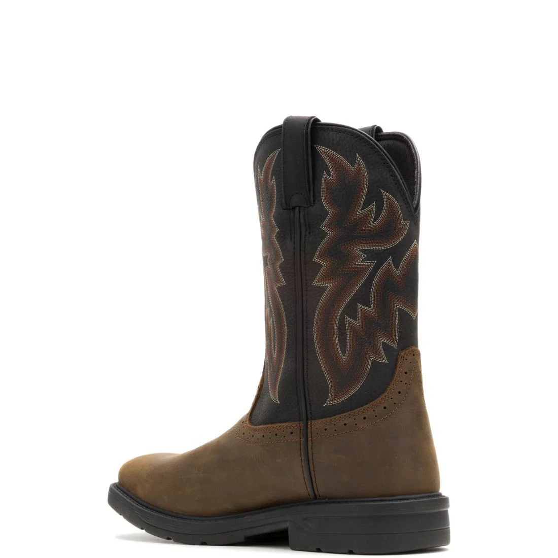Rancher Level WP Steel-Toe Pull-On Wellington Work Boot Black/Brown - Image 5