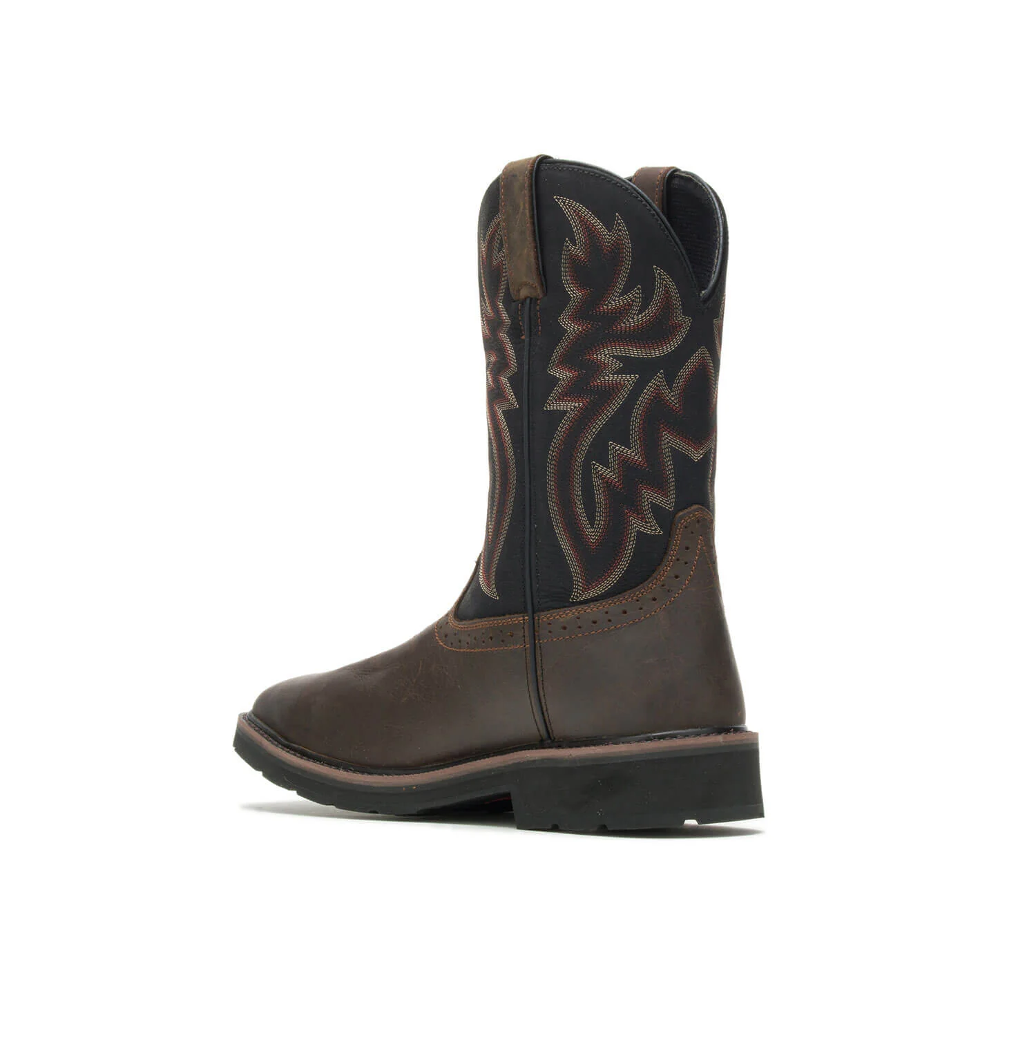 Rancher Steel-Toe Waterproof Pull-On Wellington Work Boot Black/Brown - Image 3