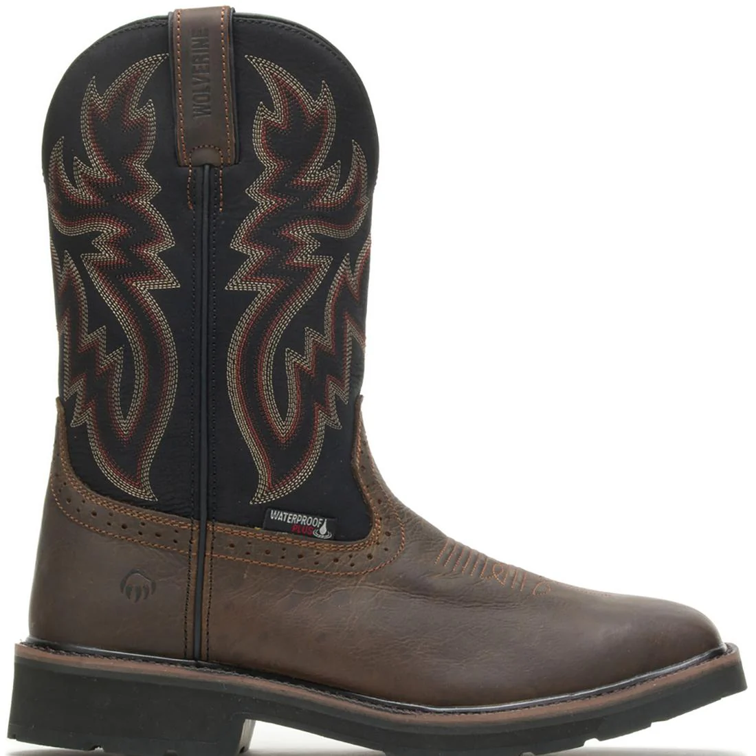 Rancher Soft-Toe Waterproof Pull-On Wellington Work Boot Black/Brown