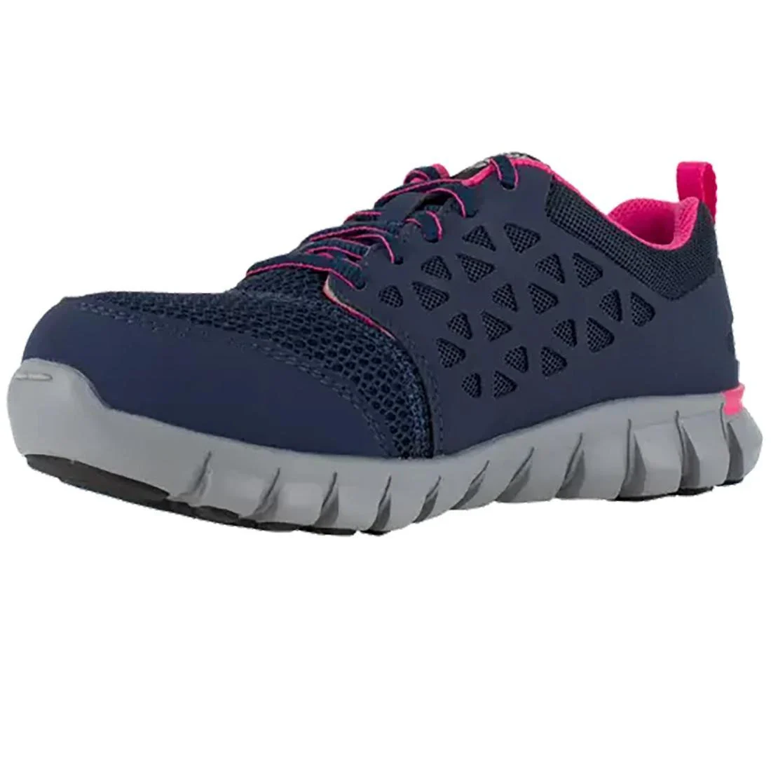 Women's Sublite Cushion Alloy-Toe Athletic Work Shoe Blue/Pink - Image 4