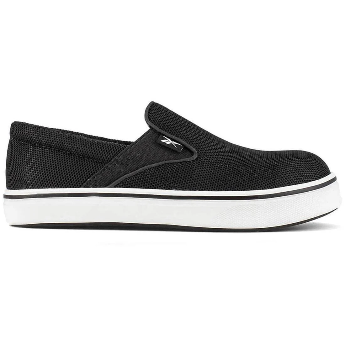 Women's Comfortie Steel-Toe Slip on Work Shoe Black/White